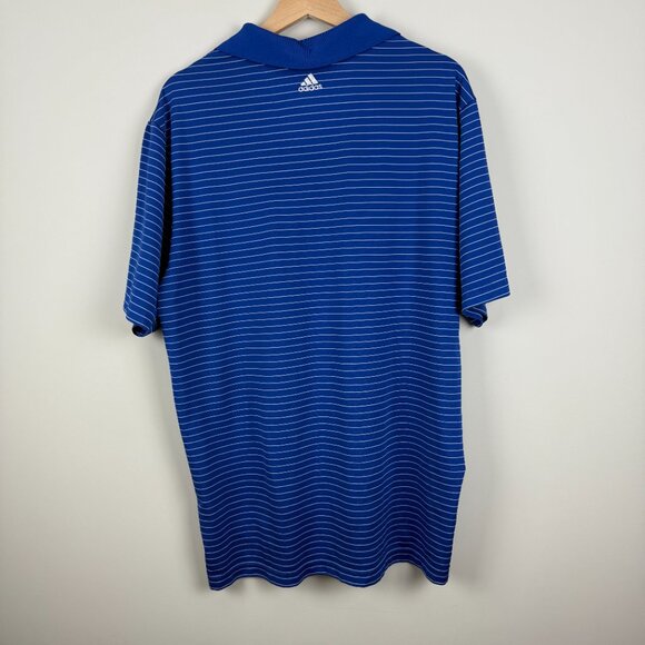 Men's Addidas Climalite Royal Blue Striped Golf Polo, Size L - Picture 5 of 8